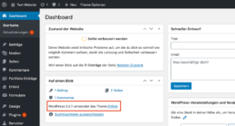 WordPress Version im Dashboard